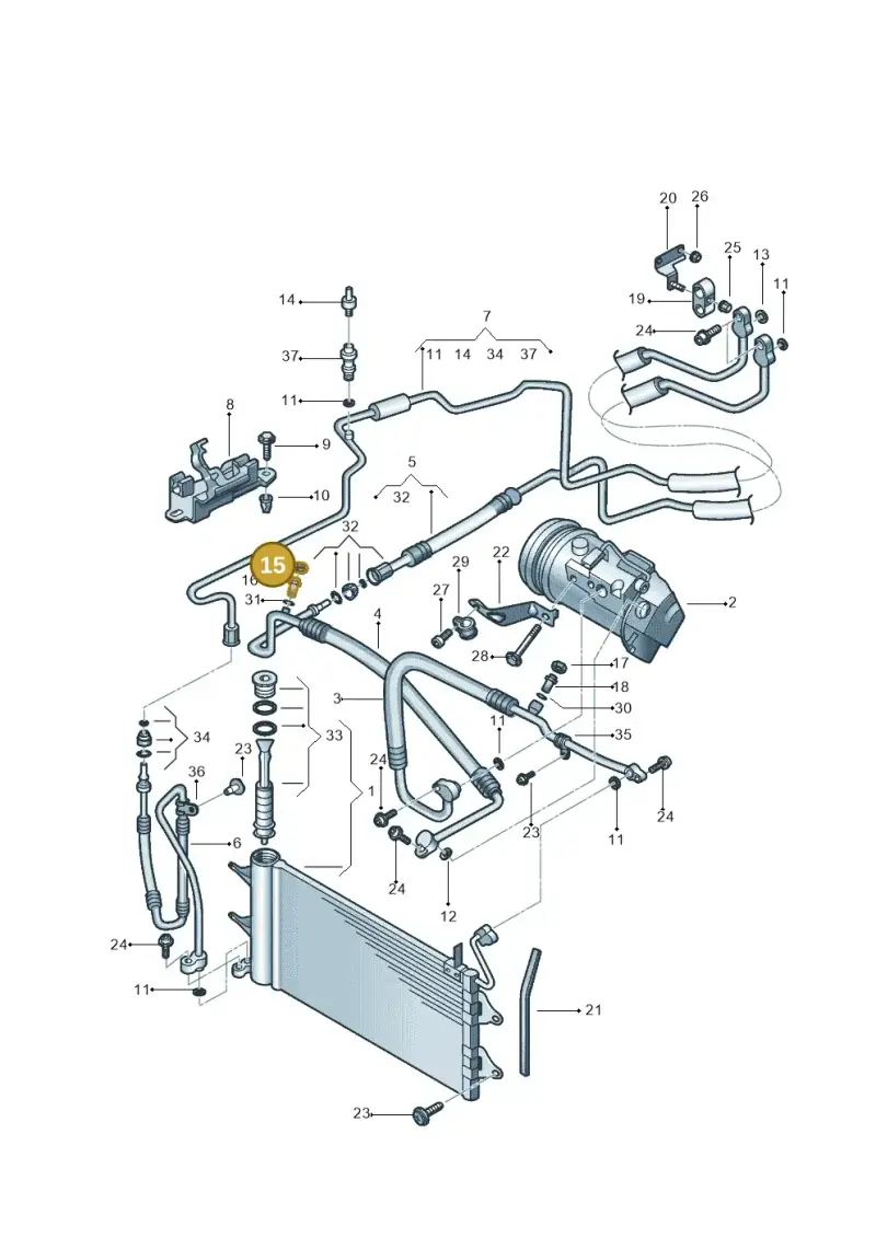357820809B — Volkswagen Polo (2011-2014) diagram 253260410, position 15