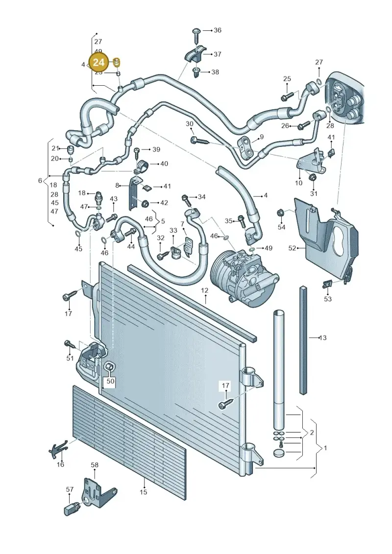 357820809B — Volkswagen Scirocco 2.0 (2014-2017) diagram 649260410, position 24