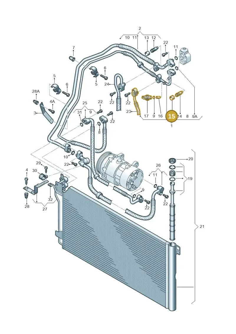 357820809C — Volkswagen Transp. dropside (2009-2011) diagram 410820150, position 15