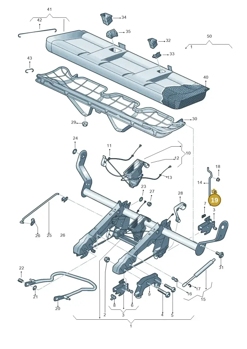357823397 — Volkswagen Transp. caravelle (2011-2015) diagram 410885200, position 19
