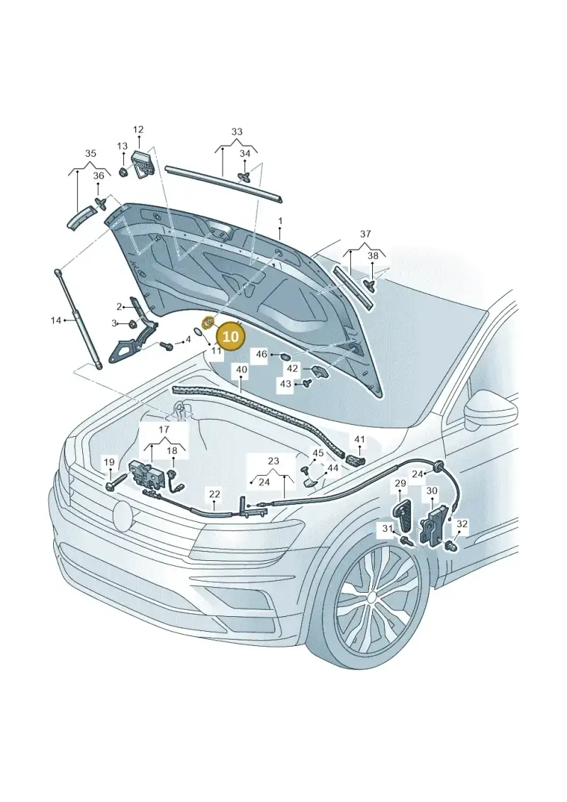 357823500A — Volkswagen Tiguan 2.0 4Motion (2016-2024) diagram 884823010, position 10