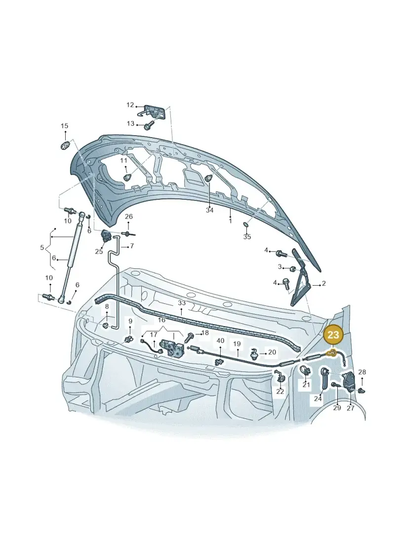 357823591 — Volkswagen TRANSPORTER OFFEN (7J) 07 (2006-2007) diagram 410823100, position 23