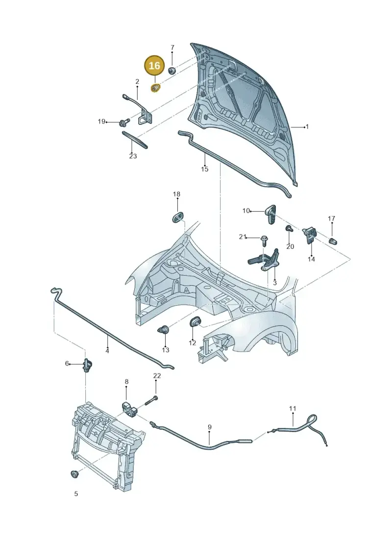 357827500A — Volkswagen Beetle (2016-2019) diagram 801823100, position 16
