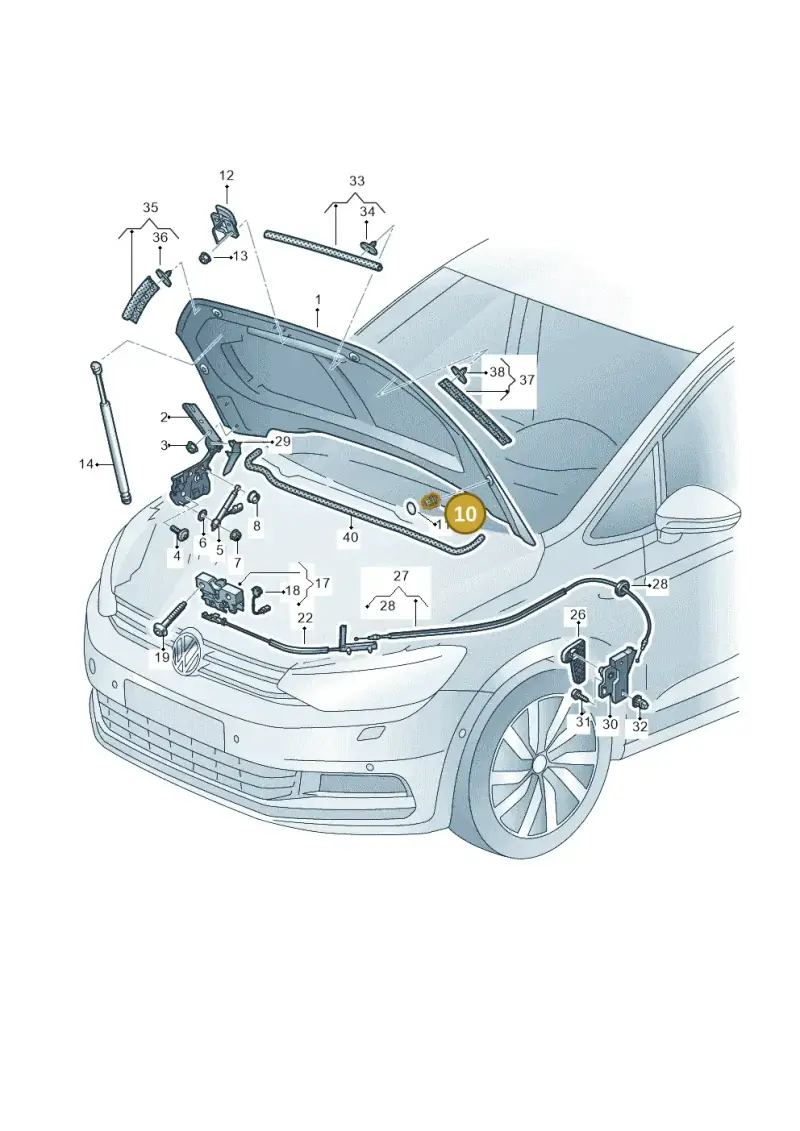 357827500A — Volkswagen Touran 2,0 BlueMotion (2015-2024) diagram 869823000, position 10