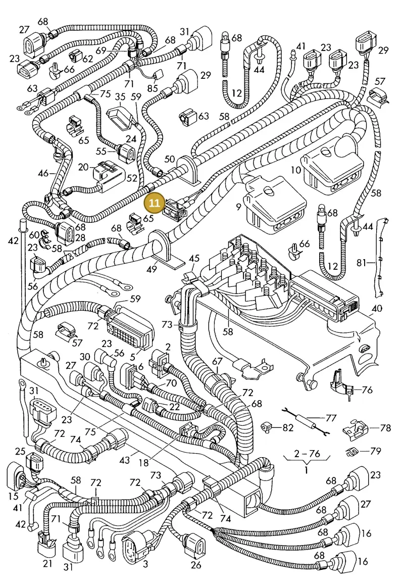 357951772 — Volkswagen FOX                  M.05> (2005-) diagram 225971800, position 11
