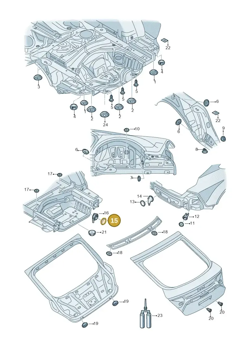 357971908B — Audi A7 Sportback (2014-2018) diagram 711803360, position 15