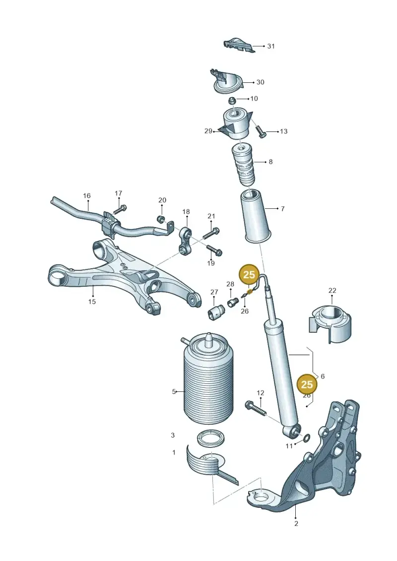 357972740D — Audi A7 Sportback (2014-2018) diagram 711511100, position 25