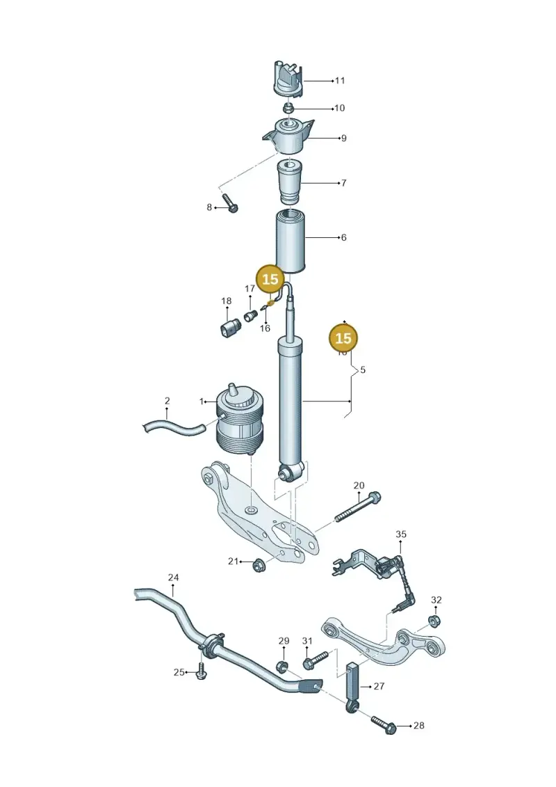 357972740D — Audi RS6 Avant (2019-2025) diagram 896511150, position 15