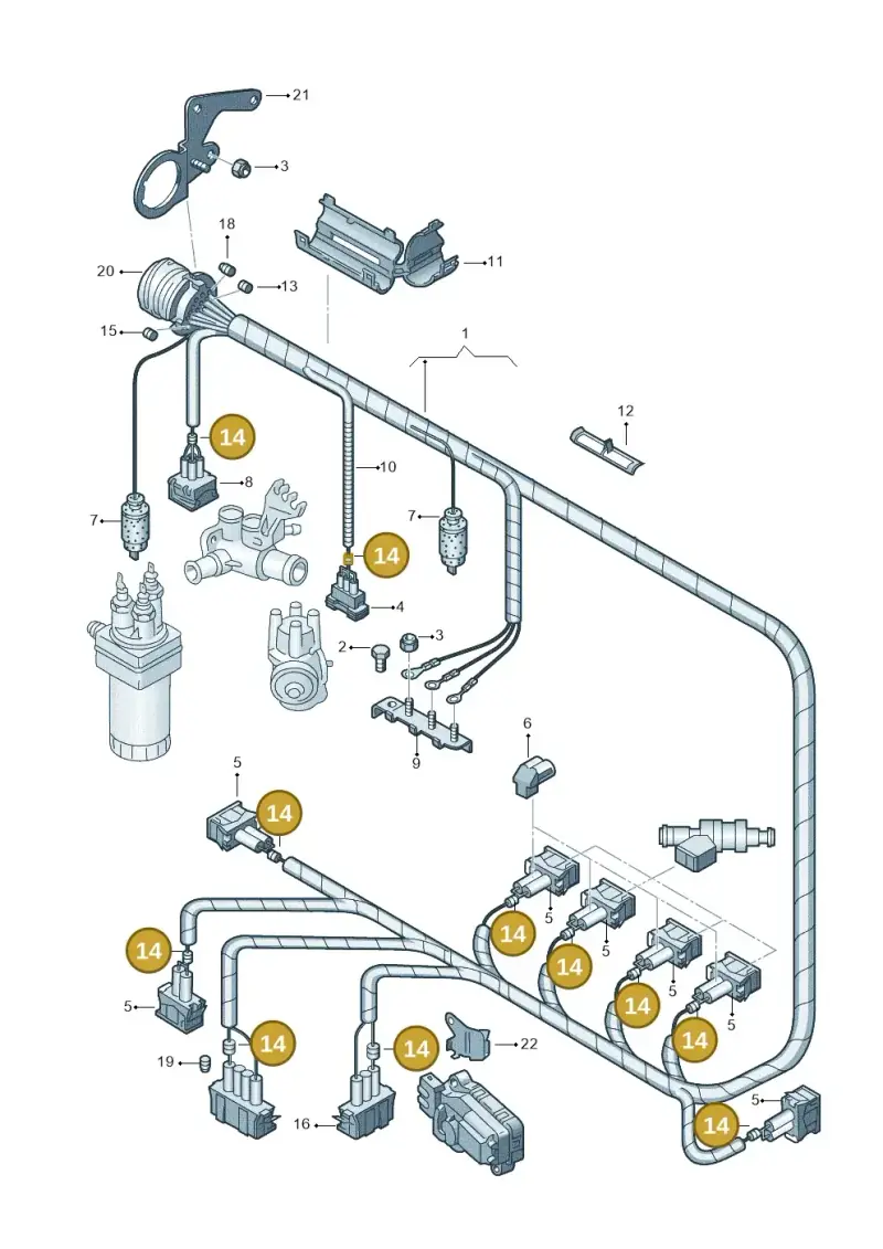 357972741 — Volkswagen GOLF CABRIO (2002-2002) diagram 146971110, position 14