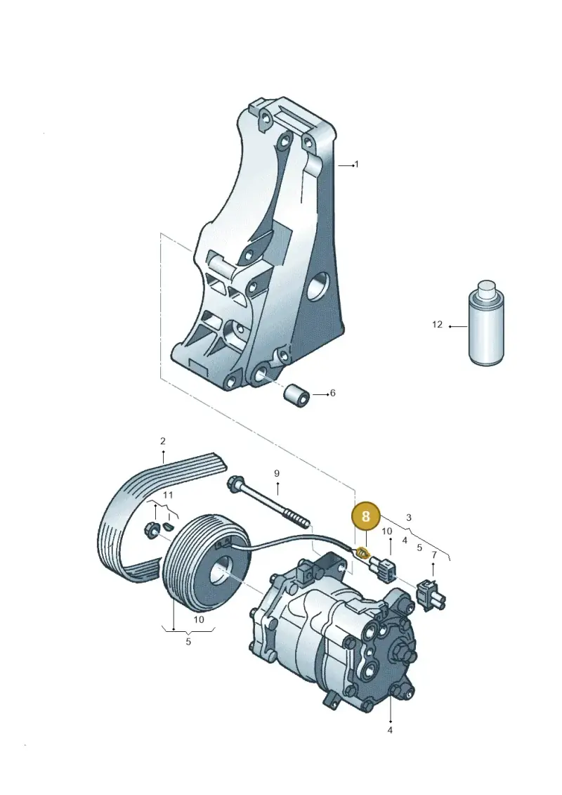357972741 — SEAT AROSA (2003-2004) diagram 158260150, position 8
