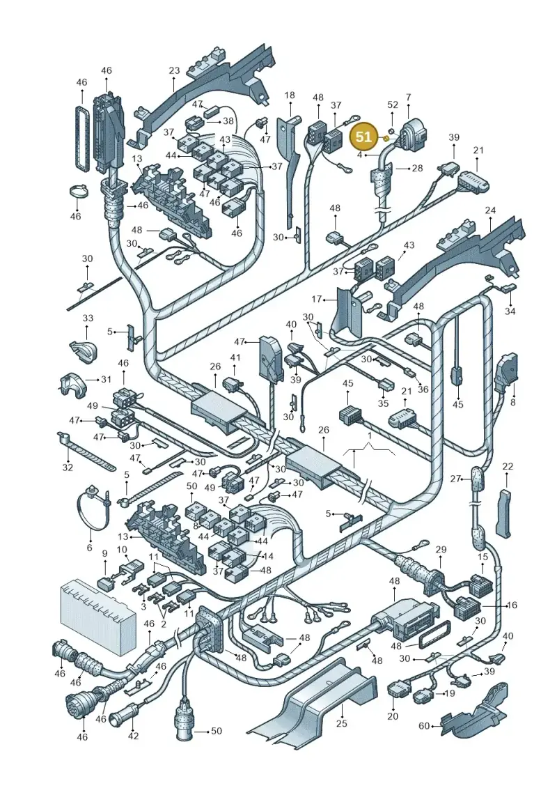 357972741 — Volkswagen PASSAT/4MOTION/W8 (2002-2005) diagram 195972820, position 51