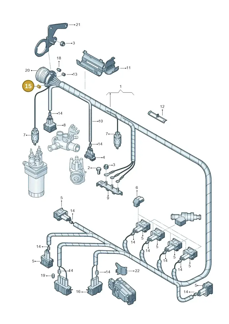 357972741B — Volkswagen GOLF CABRIO (2002-2002) diagram 146971110, position 15