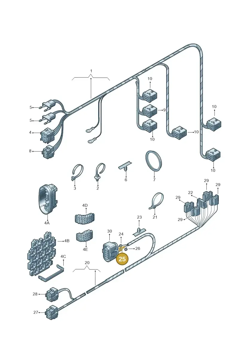 357972741B — Audi RS4 AV. QU. (2000-2001) diagram 156972410, position 25