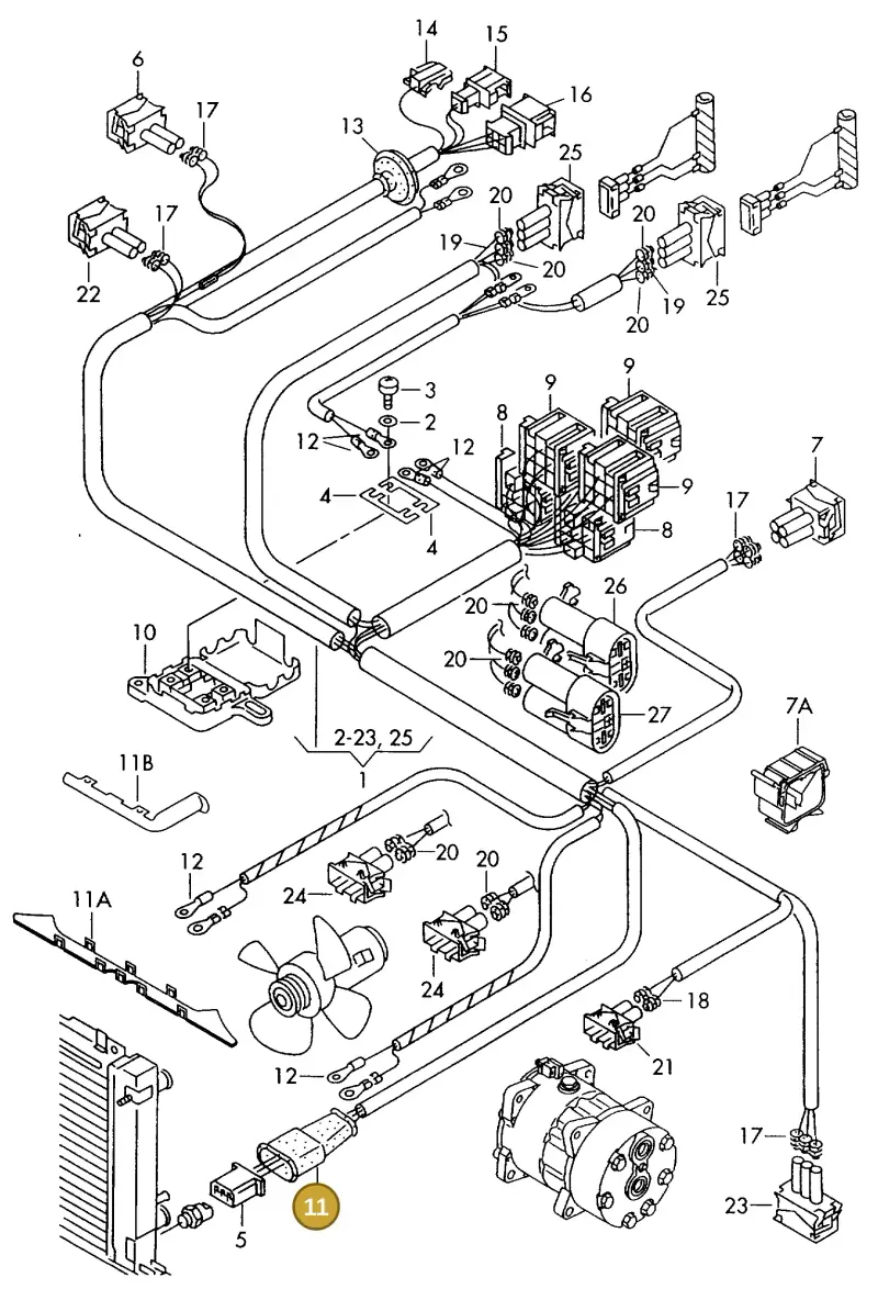 357972742 — Volkswagen TRANSPORTER SYNCRO (1996-2003) diagram 117972110, position 11