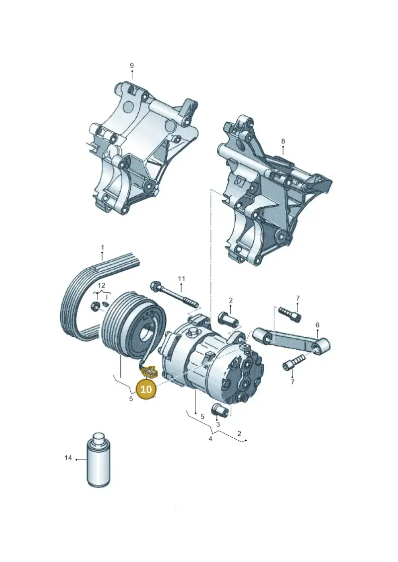 357972762 — Volkswagen CADDY-KOMBI/KASTENW.   06> (2005-) diagram 121260160, position 10