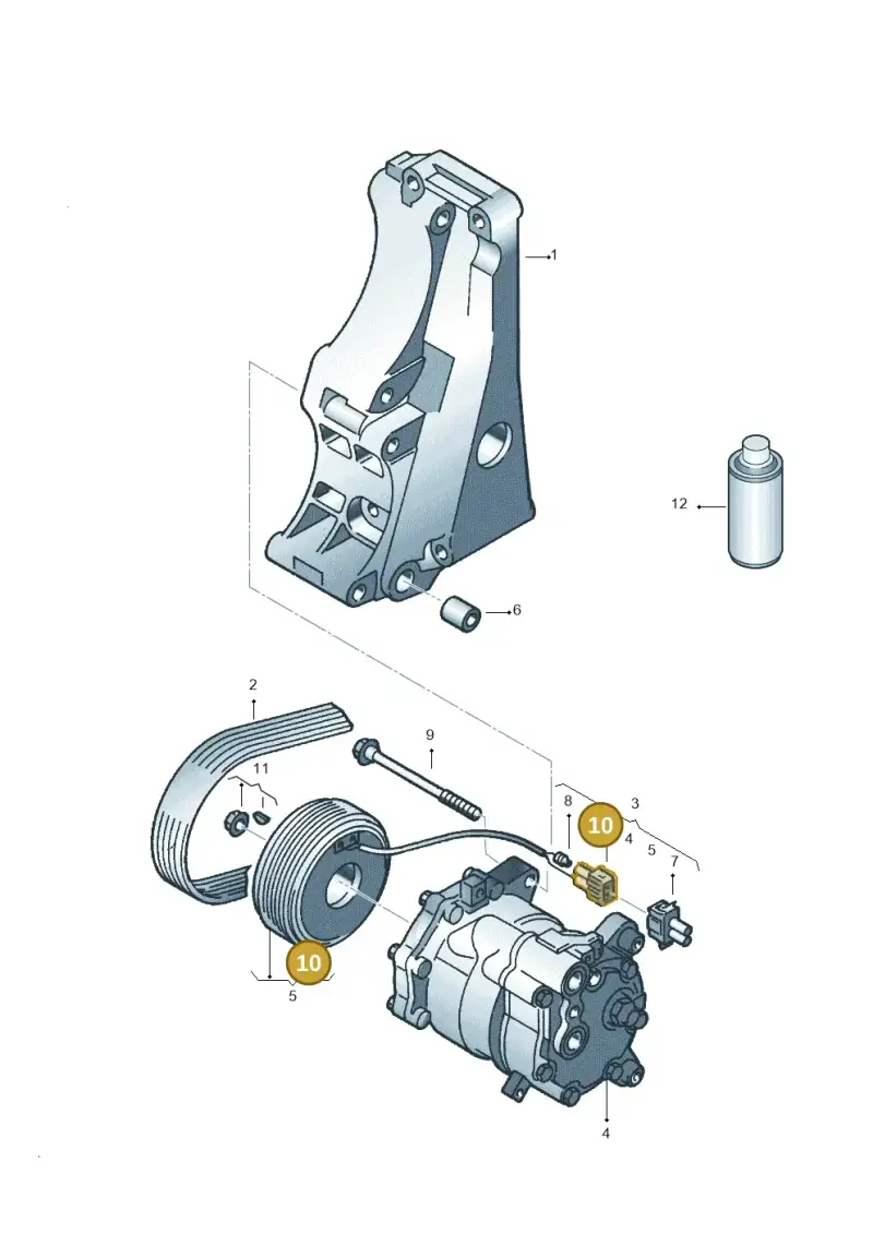 357972762 — Volkswagen LUPO/3L TDI (2003-2005) diagram 158260150, position 10