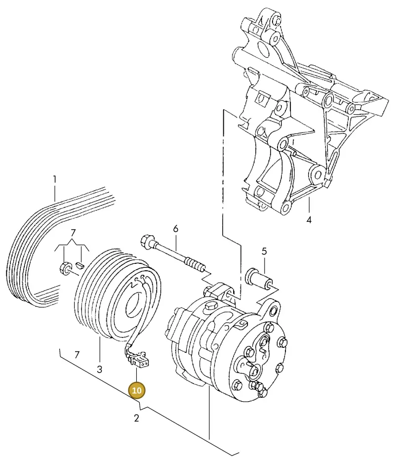 357972762 — Volkswagen POLO CLASSIC/VARIANT (1999-2001) diagram 268260100, position 10