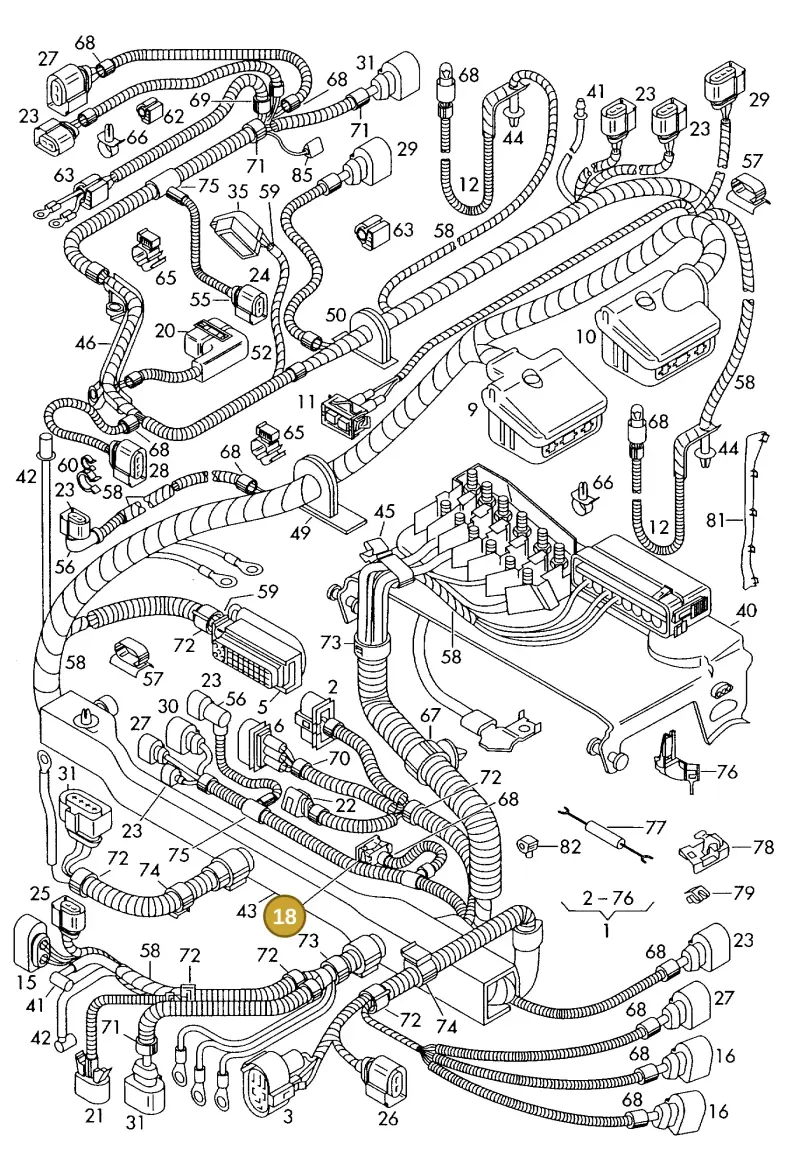 357972771 — Volkswagen FOX                  M.05> (2005-) diagram 225971800, position 18