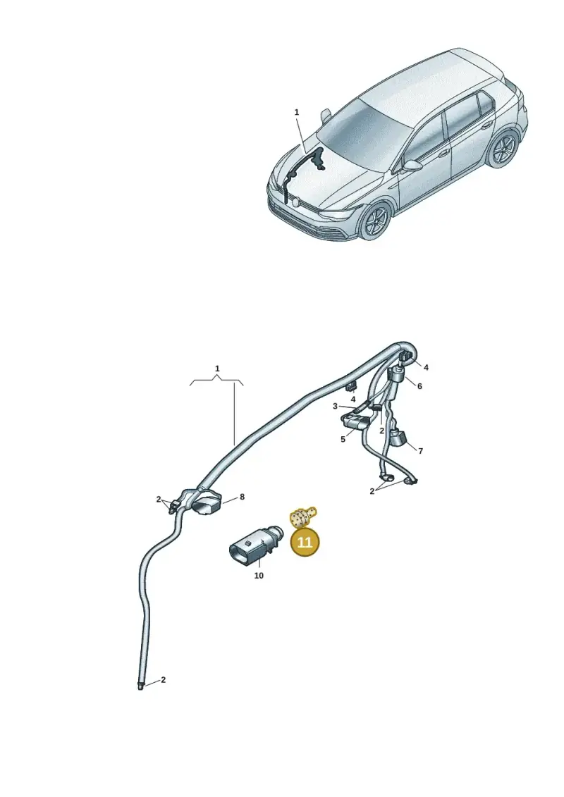 357972841 — Volkswagen Golf 2.0 BlueMotion (2019-2024) diagram 5h0971088, position 11