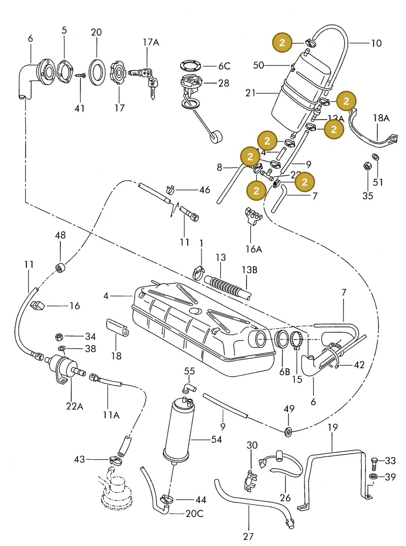 377201193B — Volkswagen Kombi (1996-2005) diagram 308201000, position 2