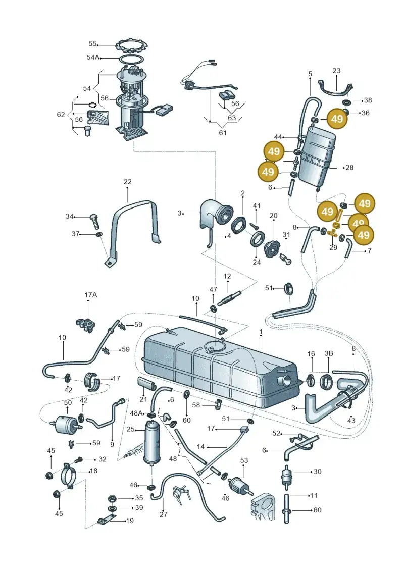 377201193B — Volkswagen Kombi (2011-) diagram 540201010, position 49