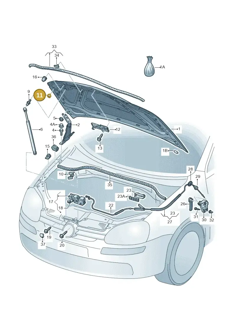 377823499A — Volkswagen Golf Cabriolet (2011-2016) diagram 420823100, position 11