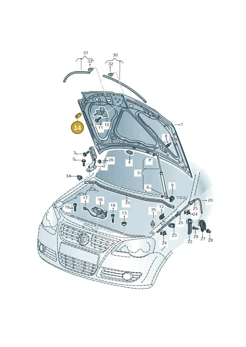 377823499A — Volkswagen Polo (2011-2014) diagram 544823100, position 14