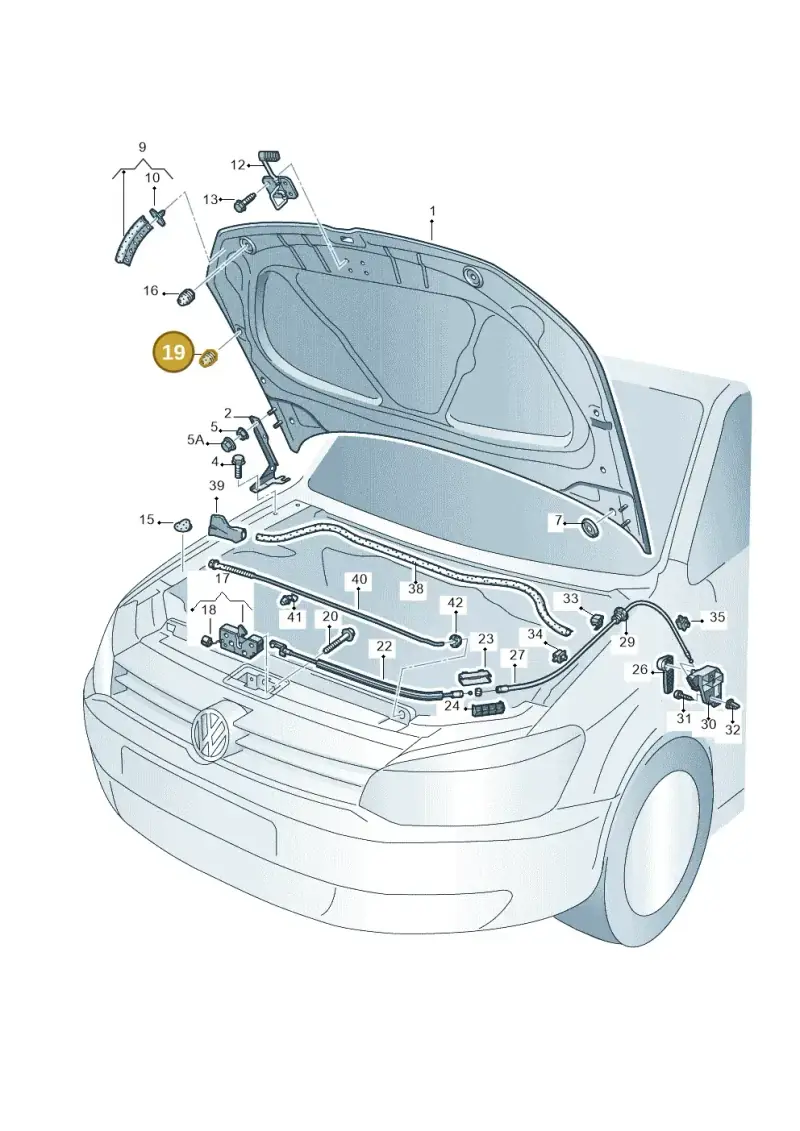 377823499A — Volkswagen Polo 1.4 BlueMotion (2014-2017) diagram 773823000, position 19