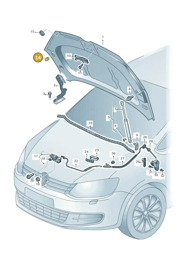 377823499A — Volkswagen Sharan BlueMotion (2015-2022) diagram 863823000, position 14