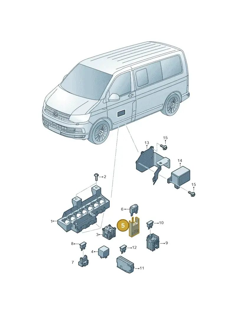 3A0937501A — Volkswagen California Camper (2015-2019) diagram 871937050, position 5