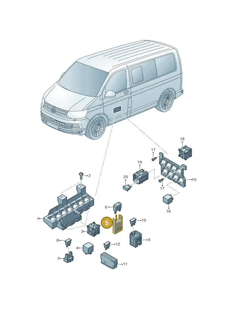 3A0937501A — Volkswagen Caravelle (2015-2019) diagram 861937050, position 5