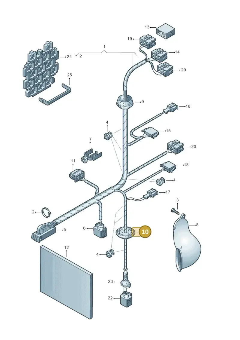 3A0971913A — Volkswagen Passat syncro/4Motion (1998-2000) diagram 195972330, position 10