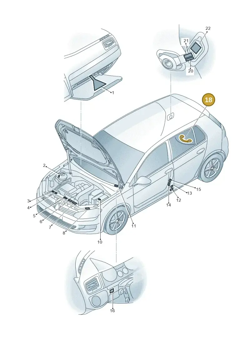 3AA010006A — Volkswagen Golf 2.0 (2016-2020) diagram 746010000, position 18