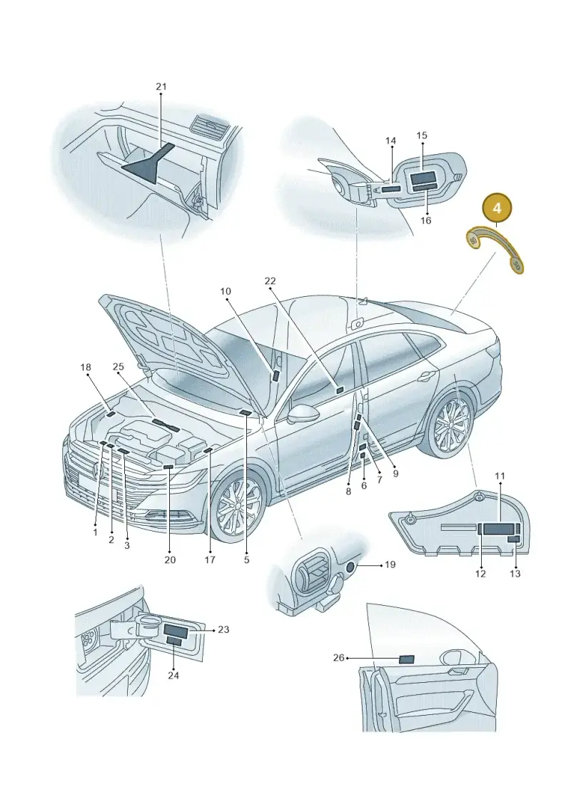 3AA010006A — Volkswagen Arteon (2017-2023) diagram 828010000, position 4