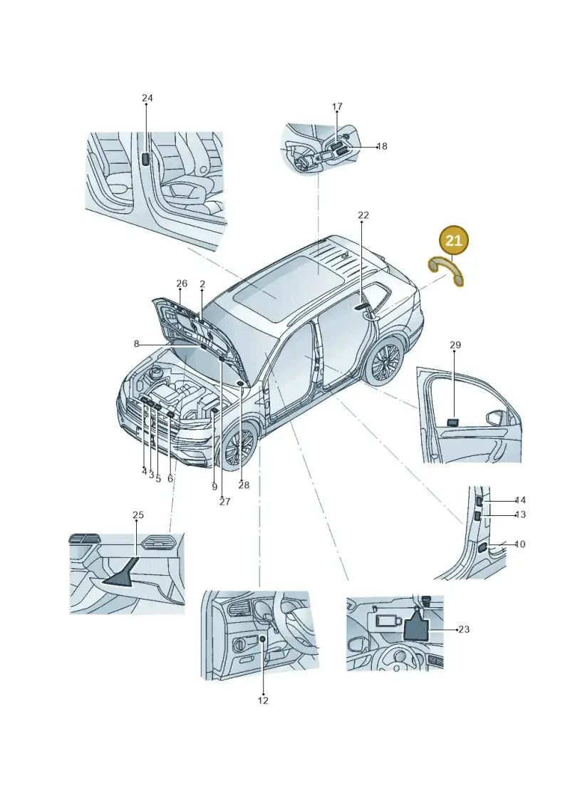 3AA010006A — Volkswagen Tiguan 2.0 4Motion (2017-2024) diagram 833010000, position 21
