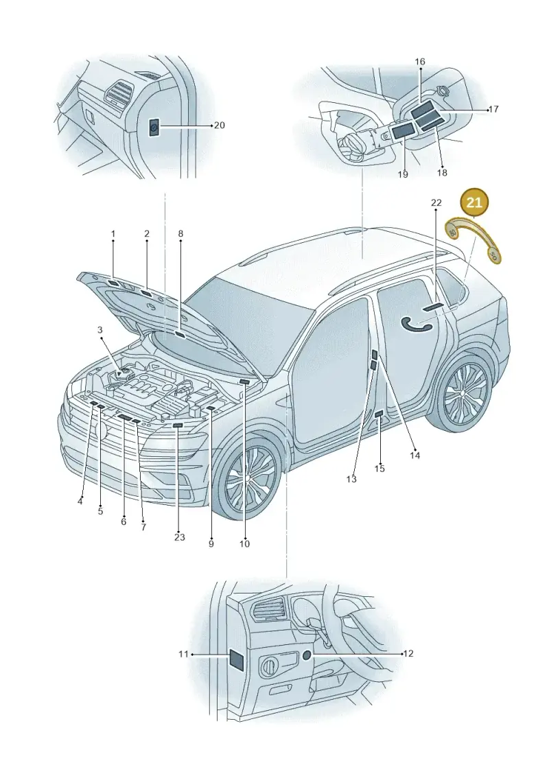 3AA010006A — Volkswagen Tiguan 2.0 4Motion (2016-2024) diagram 884010000, position 21