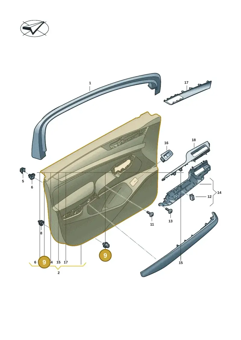 3AA868243A — Volkswagen ID.7 Limousine Pro (2023-) diagram 14b867000, position 9