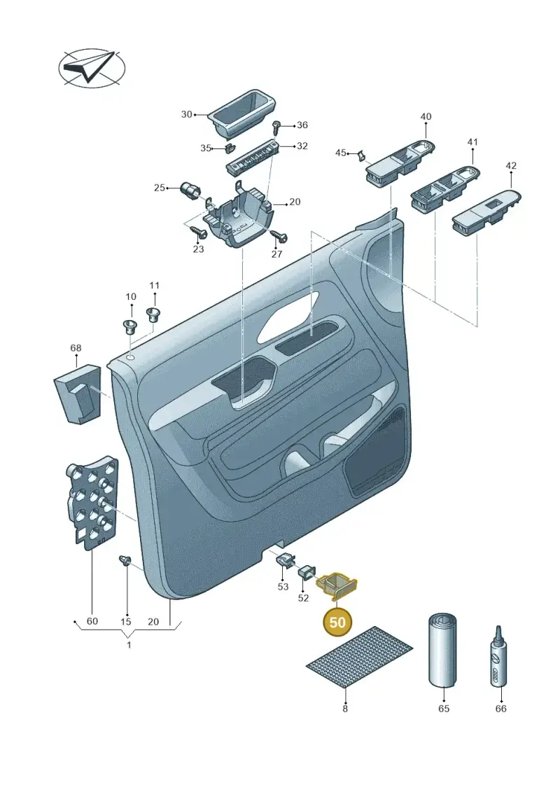 3AA868243A — Volkswagen Amarok twin cab (2022-) diagram 683867000, position 50