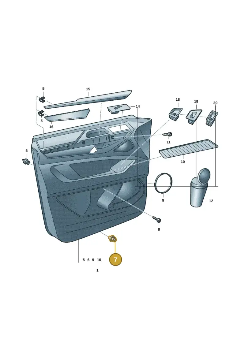 3AA868243A — Volkswagen Multivan (2021-) diagram 7t0867000, position 7