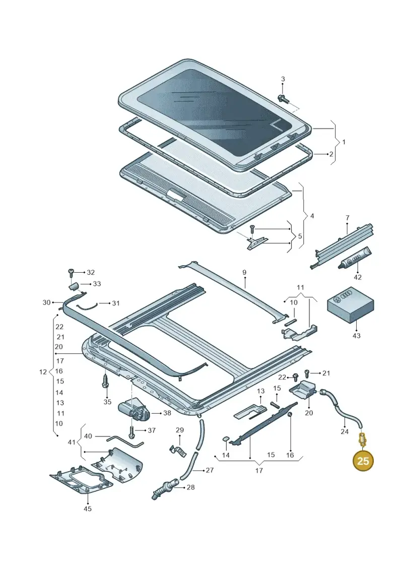 3AA877236 — Volkswagen Passat saloon (2010-2015) diagram 409877000, position 25