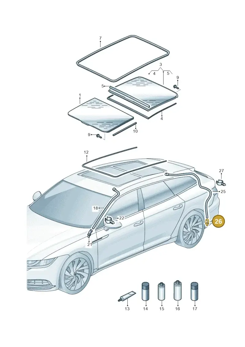 3AA877236 — Volkswagen Arteon (2017-2023) diagram 828877010, position 26