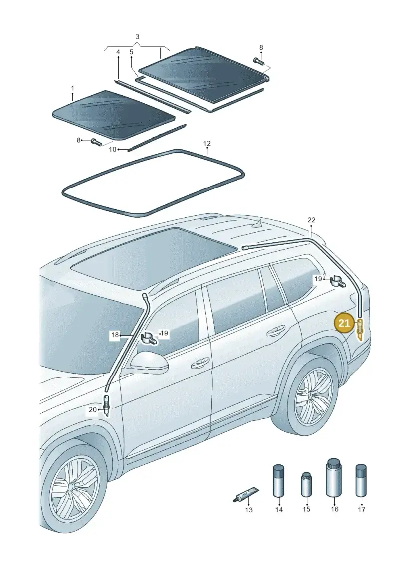 3AA877236 — Volkswagen Atlas Cross Sport (2023-) diagram 829877000, position 21