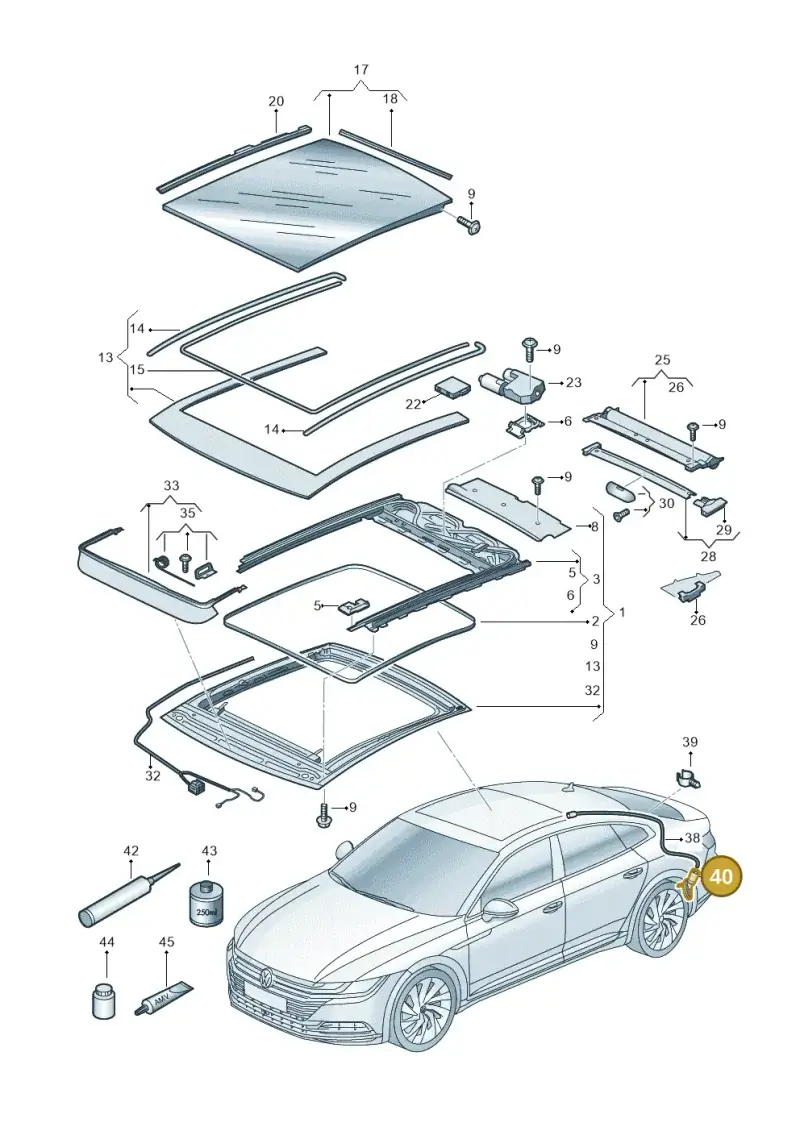 3AA877236 — Volkswagen Arteon (2017-2023) diagram 828877000, position 40
