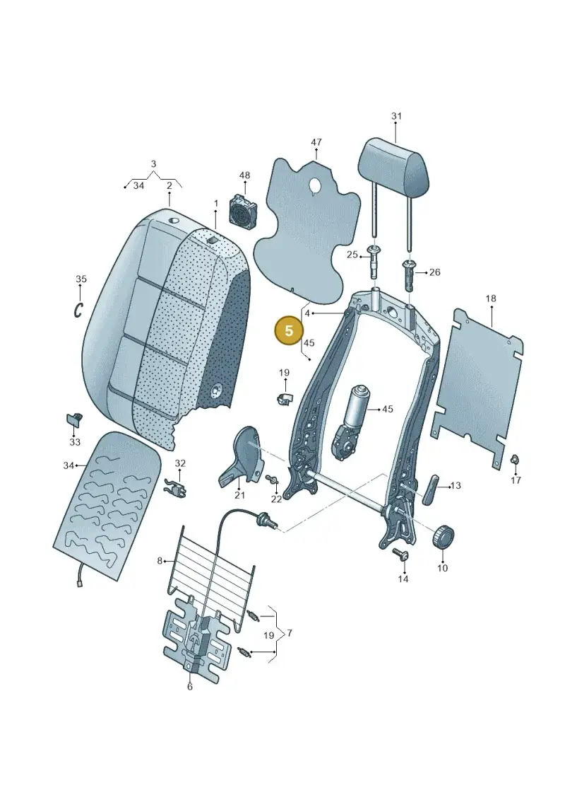 3AA881515A — Volkswagen Passat CC (2011-2016) diagram 645881500, position 5