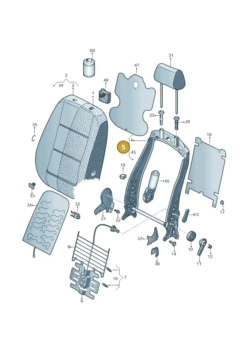 3AA881515A — Volkswagen Passat saloon (2014-2024) diagram 702881500, position 5