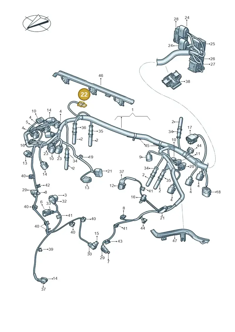 3AA973705 — Volkswagen Amarok twin cab (2022-) diagram 894971140, position 22