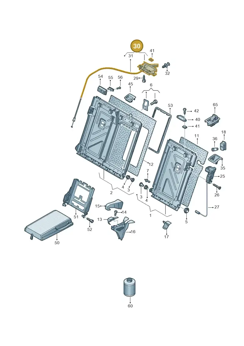 3AE885592C9B9 — Volkswagen Passat saloon (2010-2015) diagram 702885700, position 30