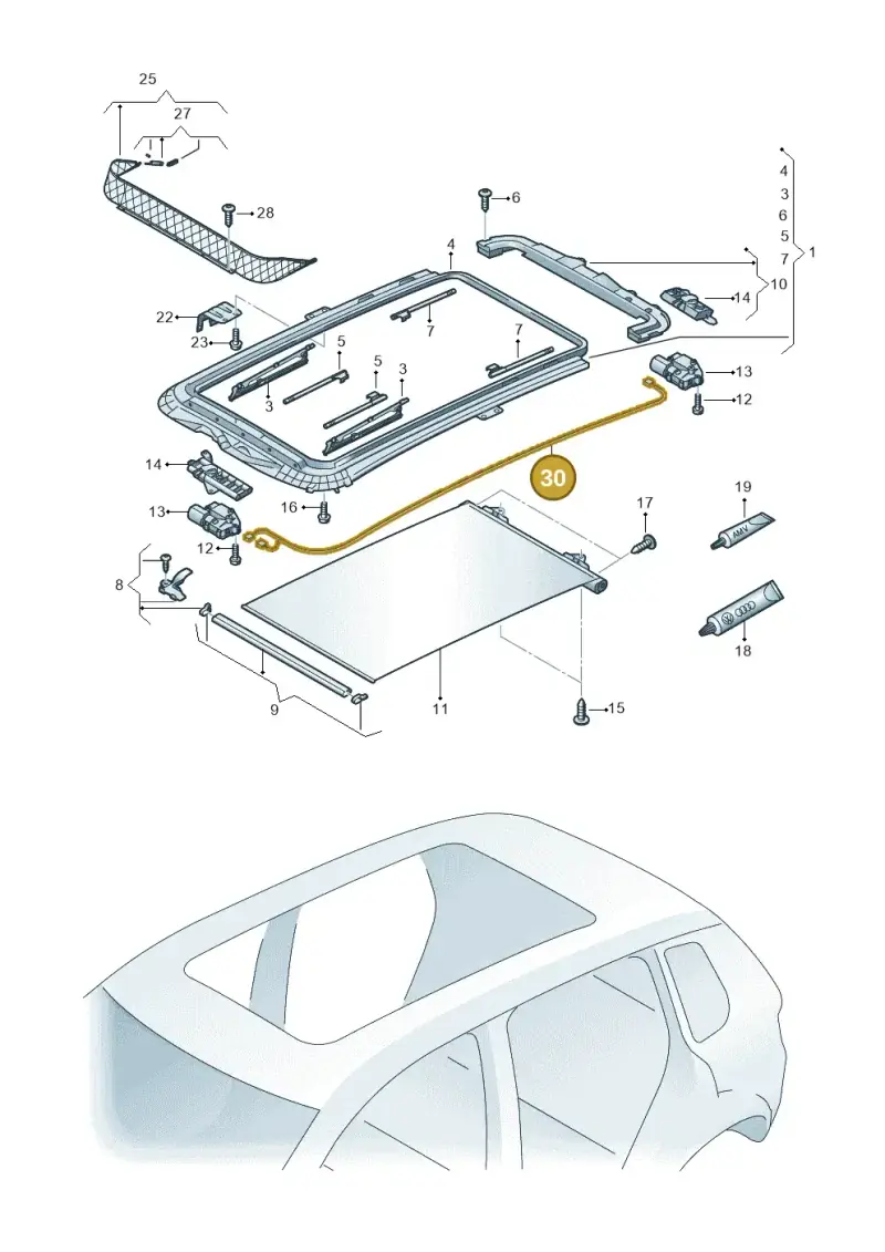 3AF971648 — Volkswagen Sharan BlueMotion (2015-2022) diagram 634877100, position 30