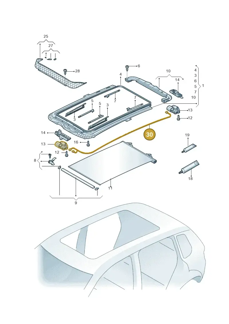 3AF971648 — Volkswagen Tiguan (2009-2019) diagram 688877100, position 30
