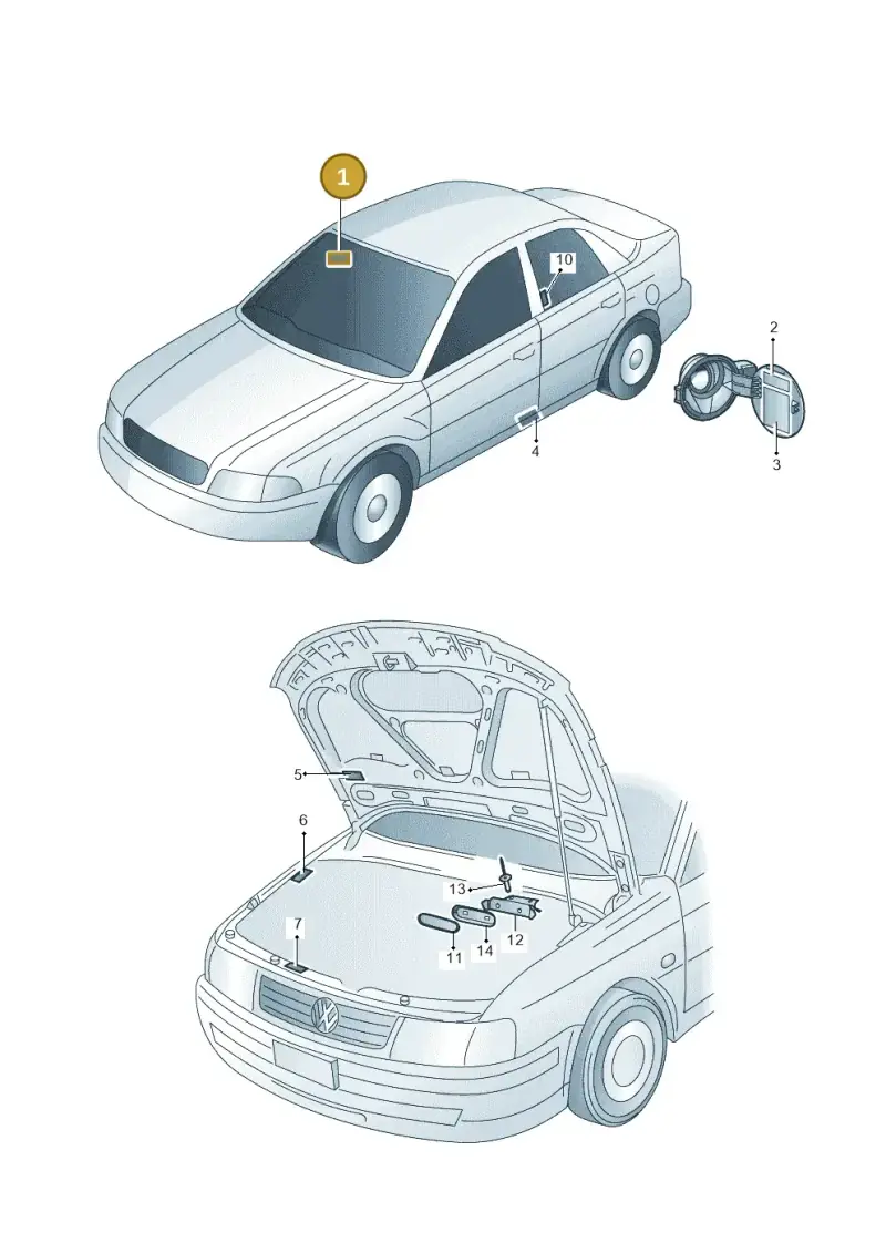 3B0010228C — Volkswagen PASSAT                 00> (2000-) diagram 221010000, position 1
